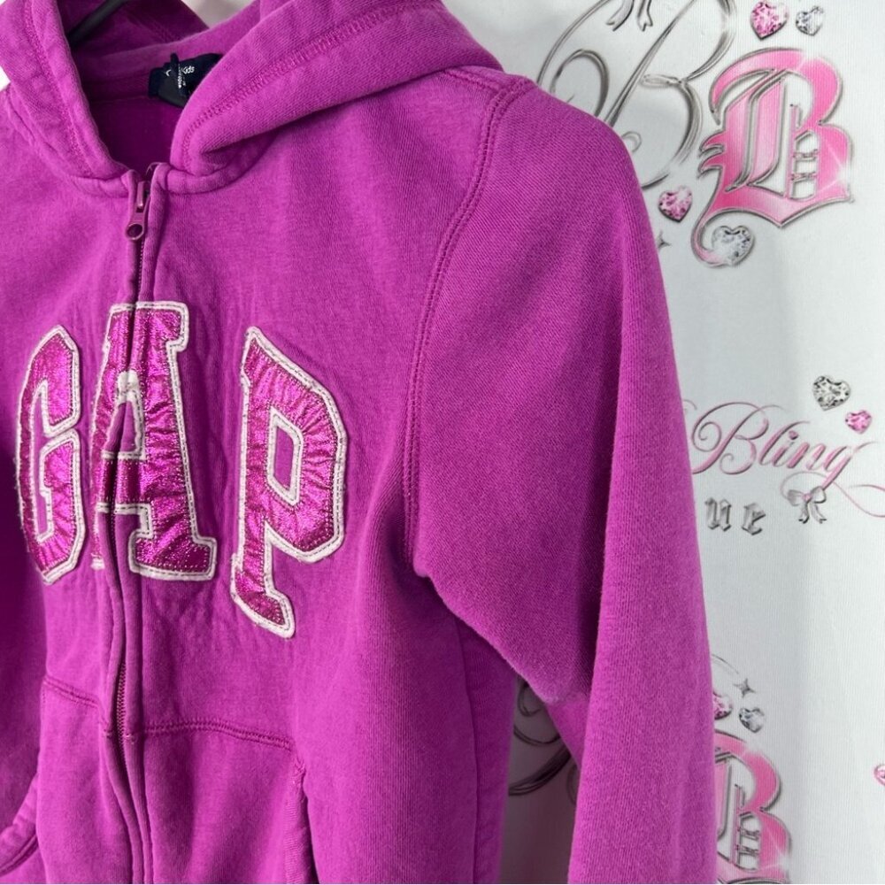 GAP sweater hoodie shiny logo purple Kids Magenta Hoodie - Picture 3 of 7